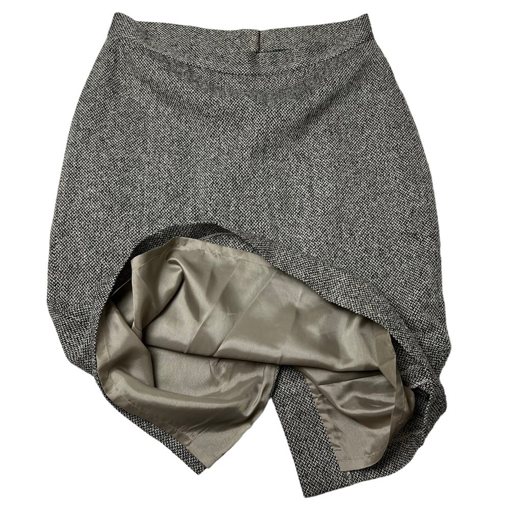 VTG LAUREN RALPH LAUREN Pencil Skirt 8 Classic Herringbone Career Tweed SILK - Picture 7 of 8